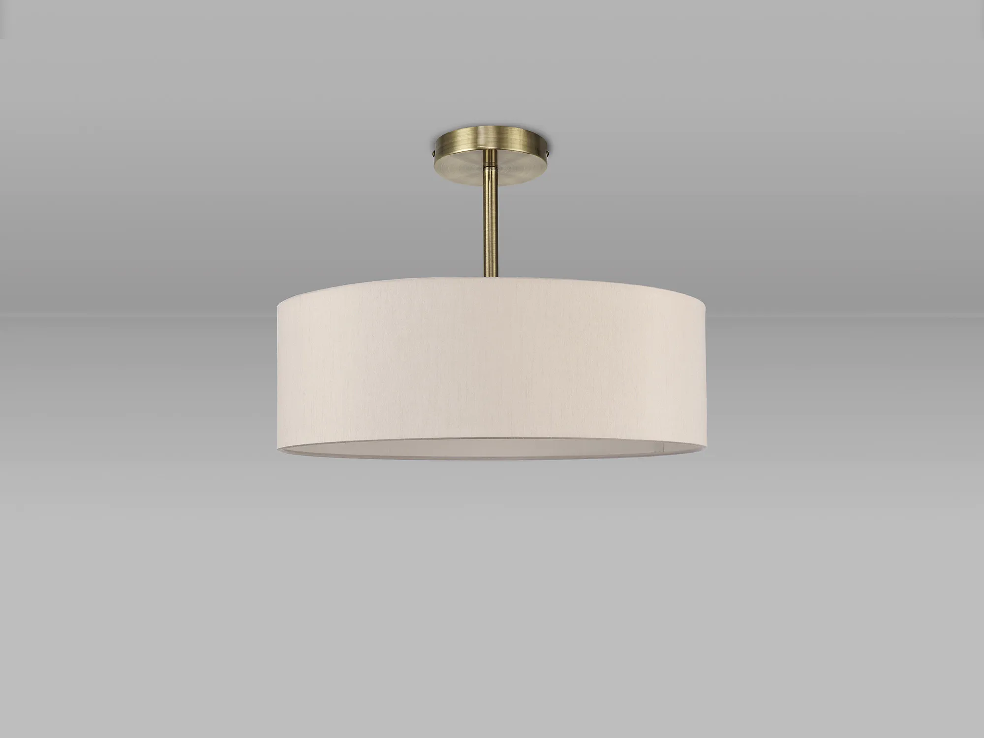 Baymont 45cm Semi Flush 5 Light Antique Brass, Nude Beige DK0741  Deco Baymont AB NU